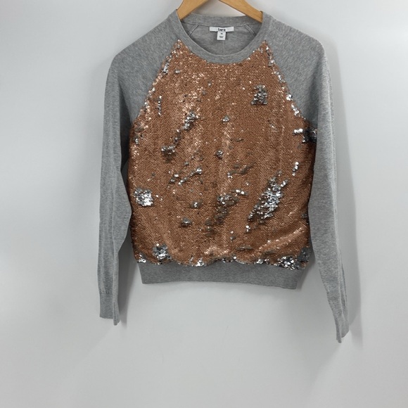 Bar 111 Heather grey and rose pink sequin sweatshirt - Picture 12 of 12